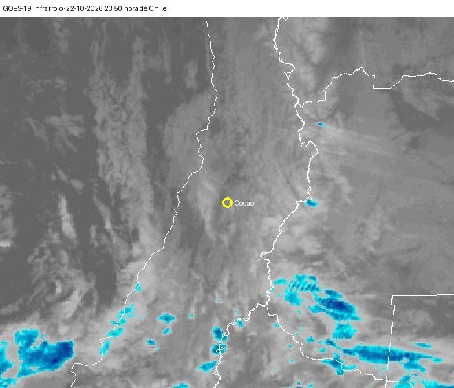 Imagen satelital infrarroja de la zona central de Chile